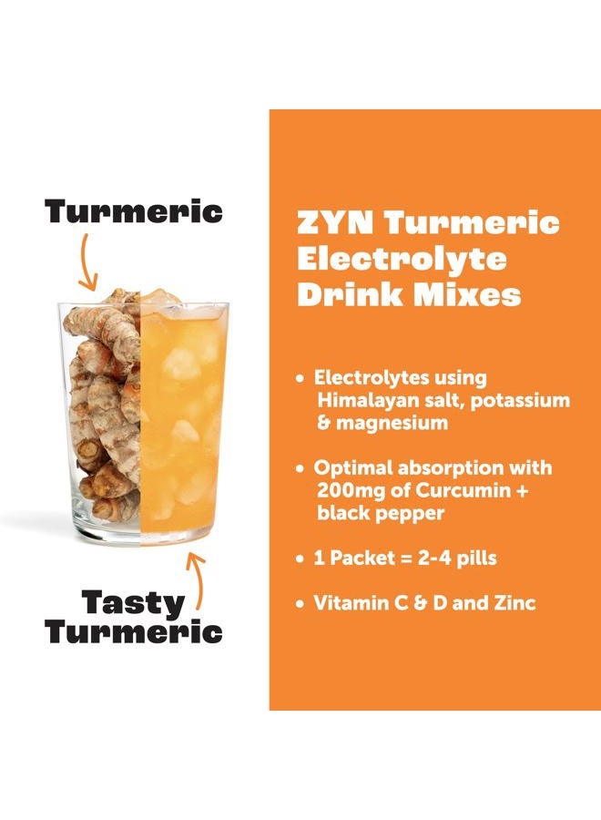Zyn Electrolyte Drink Mix Hydration Packets (32 Servings), BlackBerry Dragonfruit Electrolytes Powder, Hydration Packets w/Turmeric Curcumin, Vitamin C & D, Zinc, Hydrate & Recover Electrolyte Powder - Image 4