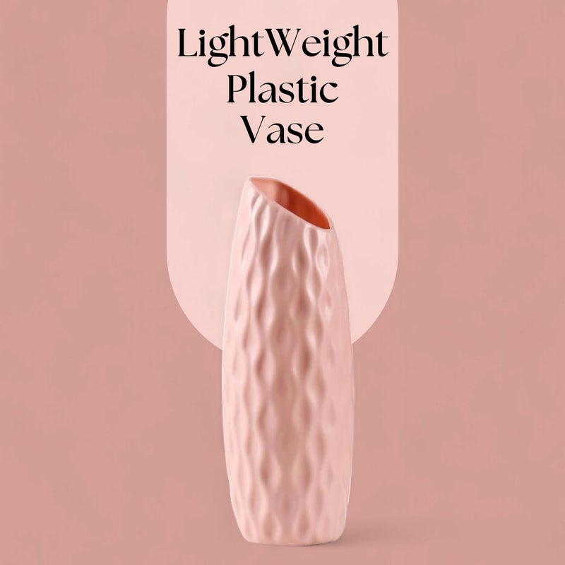Ascension Plastic Different Shaped Flower Pot Vases for Diwali Decoration Flower Pot for Home Office Bed Room Living Room Decoration Unbreakable Flower Vase for Table Corner Balcony Decoration (Pink) - Image 3