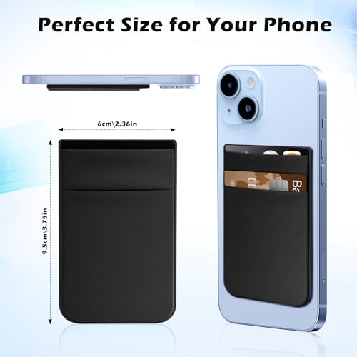imluckies Magnetic Wallet for iPhone Magsafe, Double Stretchy Fabric Pocket Wallet, Magnet Credit ID Card Wallet Holder for iPhone 17 Pro Max / 17 Pro / 17/16 / 15/14 / 13/12 Series, Black - Image 5