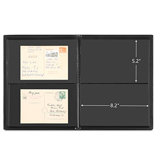 MUDOR Stamp Collecting Album, 2 Rows Pockets Stockbook for Collectors, 10 Sheets, Black - Image 3