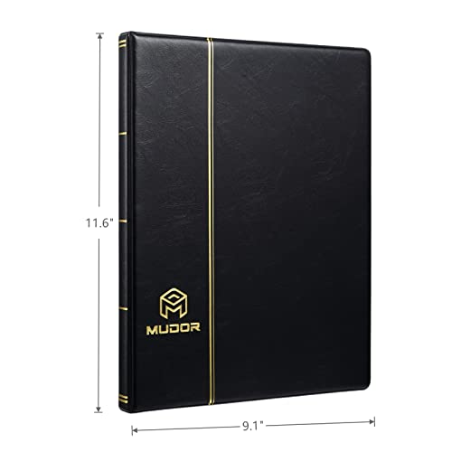 MUDOR Stamp Collecting Album, 2 Rows Pockets Stockbook for Collectors, 10 Sheets, Black - Image 2