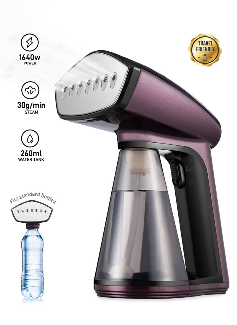 DOSCHER - 1640W Handheld Clothes Steamer 260ml Portable Steam Iron with Strong Penetrating 30g/Min - Water Bottle can be Connected(25mm) - Image 1