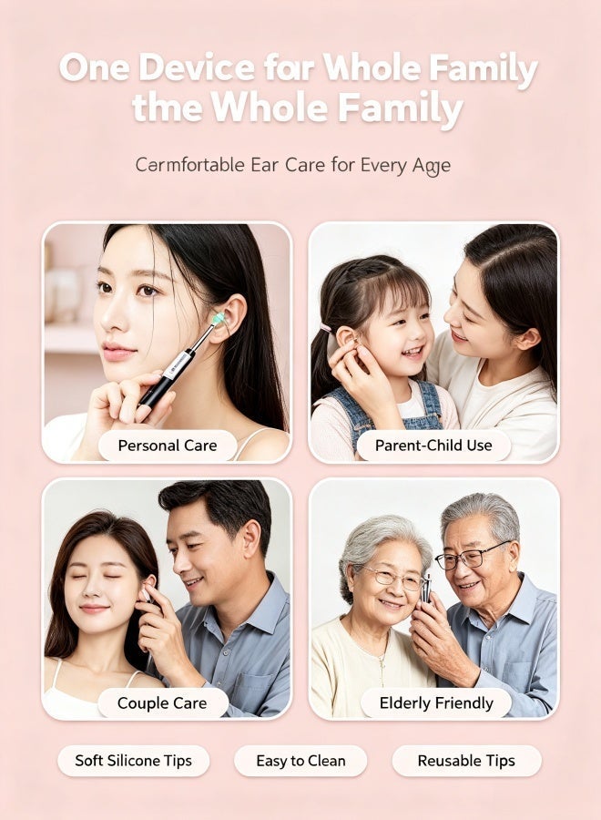Wireless Visual Ear Cleaner HD Ear Endoscope Camera, Rechargeable Smart Ear Wax Removal Kit with Replaceable Silicone Ear Tips for Family Use - Image 3