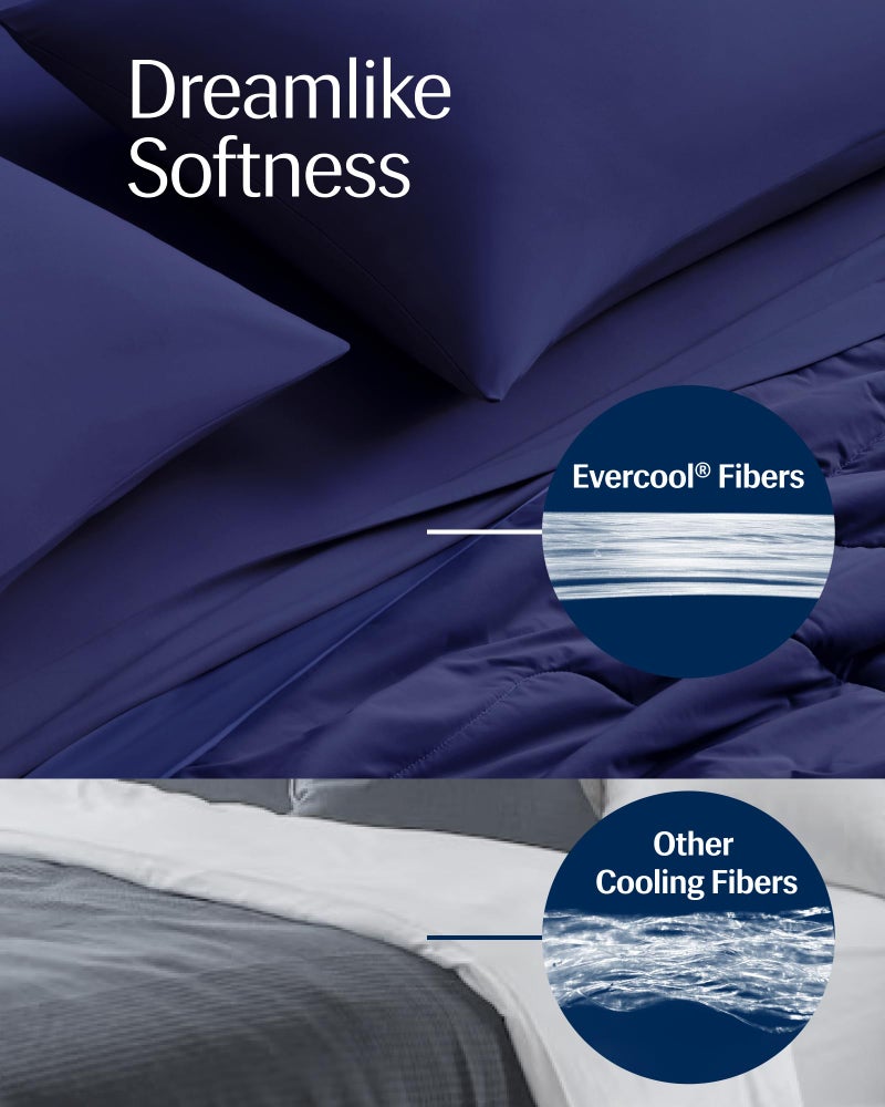 RESTÂ® EvercoolÂ® Cooling Comforter, Twin/Twin XL, Blanket for Hot Sleepers, All Season Bedding to Keep Cool for Night Sweats, Breathable Lightweight Blanket, 68"x90" Inches, Midnight Blue - Image 4