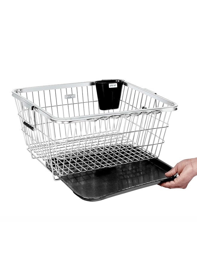Planet Plastic Dish Drainer Drip Rectangular Shape Tray/Tray for Dish Drainer Basket/Water Collector Trays/Water Drop Collector for Drainer - Pack of 2 (Black, 45 x 35 x 3 cm) - Image 4