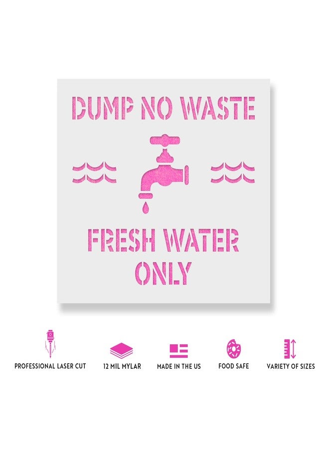 Stencil Revolution No Dumping Fresh Water Only Stencil - Reusable Stencils for Painting - Create DIY No Dumping Fresh Water Only Home Decor - Image 2