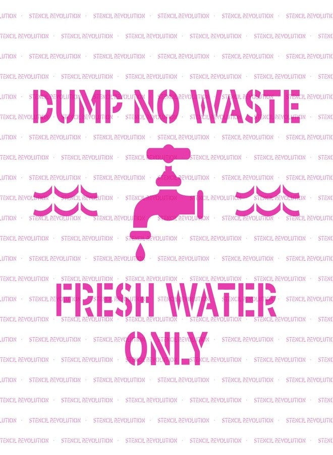 Stencil Revolution No Dumping Fresh Water Only Stencil - Reusable Stencils for Painting - Create DIY No Dumping Fresh Water Only Home Decor - Image 5