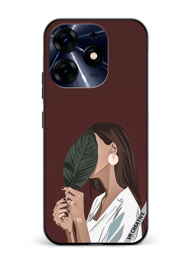 VR CREATIVE غطاء حماية لتكنو سبارك 10 برو بتصميم فتاة ورقية متعدد الألوان - Image 1