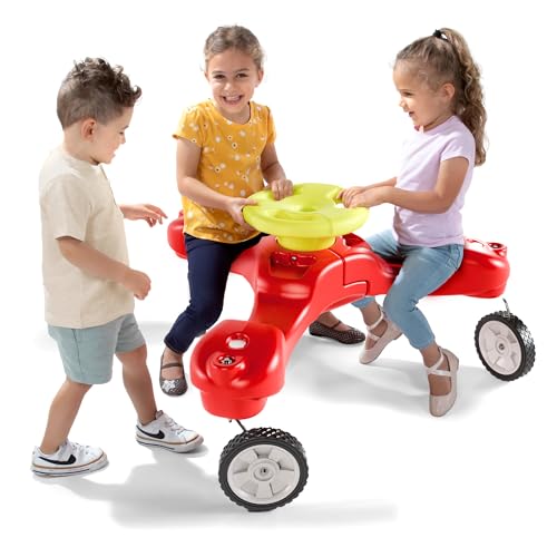 Simplay3 Boomerang Bike RideOn Trike Toy for Ages 155 Accommodates Up to 3 Kids Swivel Caster Wheels 32 x 32 x 195 Red - Image 5