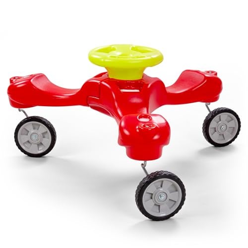 Simplay3 Boomerang Bike RideOn Trike Toy for Ages 155 Accommodates Up to 3 Kids Swivel Caster Wheels 32 x 32 x 195 Red - Image 1