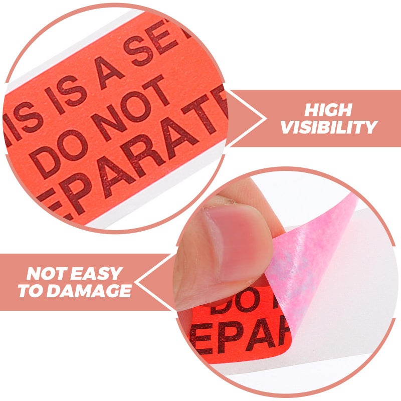 Fluorescent Red Do Not Detach Shipping Labels 2x0 98 Inch 500pcs Roll - Image 4