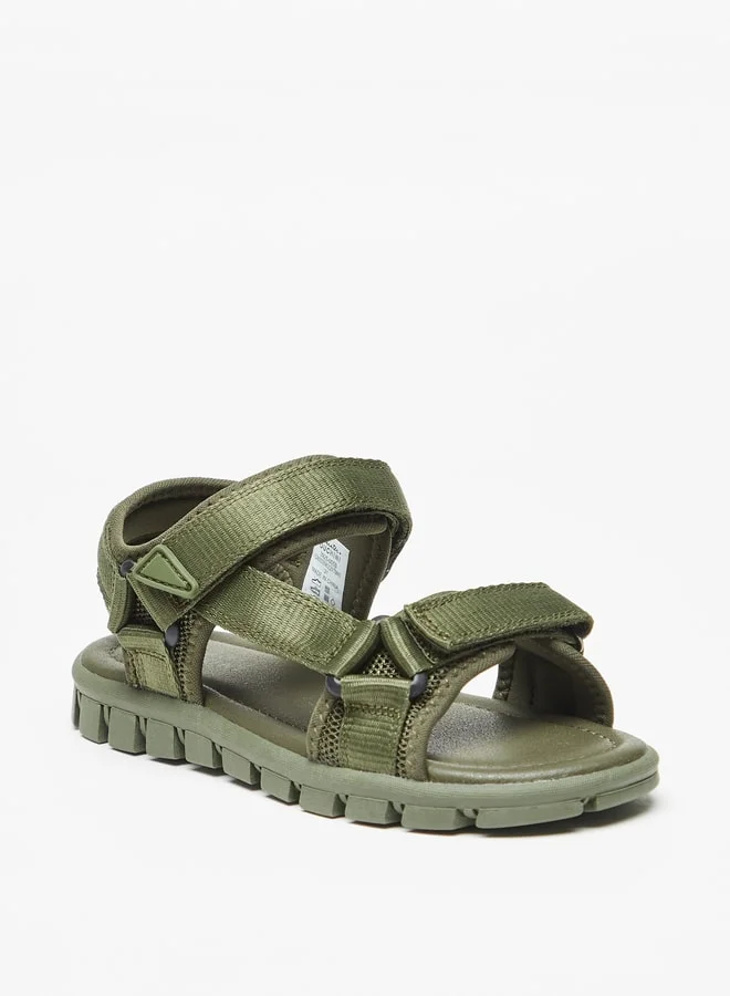 Mister Duchini Boys Textured Floaters with Hook and Loop Closure
