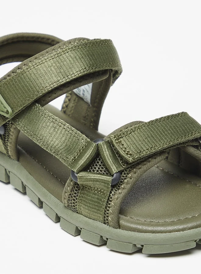 Mister Duchini Boys Textured Floaters with Hook and Loop Closure