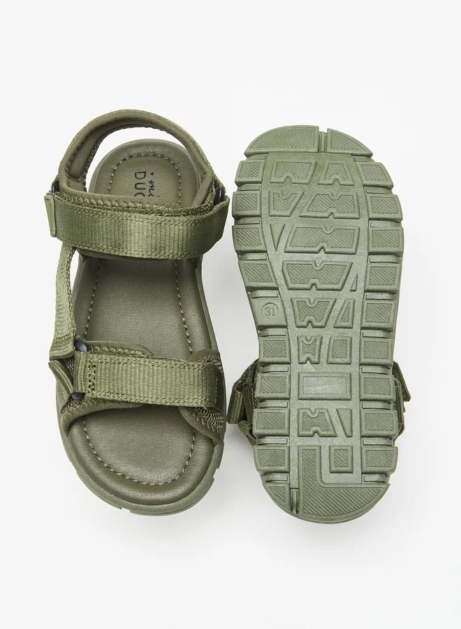 Mister Duchini Boys Textured Floaters with Hook and Loop Closure