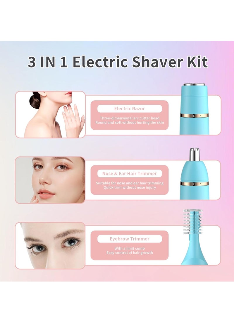 DOSCHER Nose Hair Trimmer for Women, Eyebrow Trimmer, Electric Shaver Razor 3 in 1, Portable, Waterproof and Rechargeable for Ears, Face, Legs - Image 4