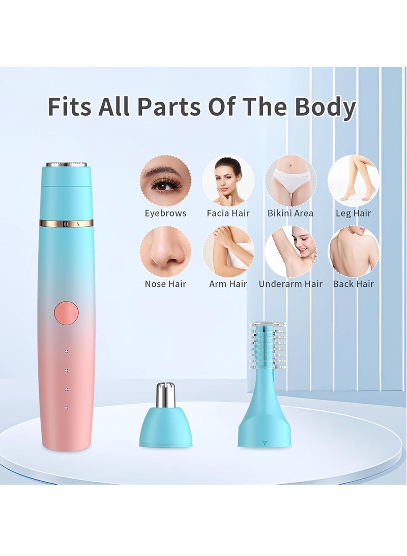 DOSCHER Nose Hair Trimmer for Women, Eyebrow Trimmer, Electric Shaver Razor 3 in 1, Portable, Waterproof and Rechargeable for Ears, Face, Legs - Image 3