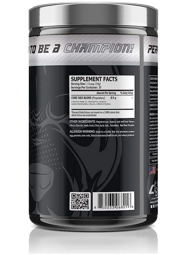 Core Champs RDX Pre Workout Fruit Punch 30 servings - Image 3