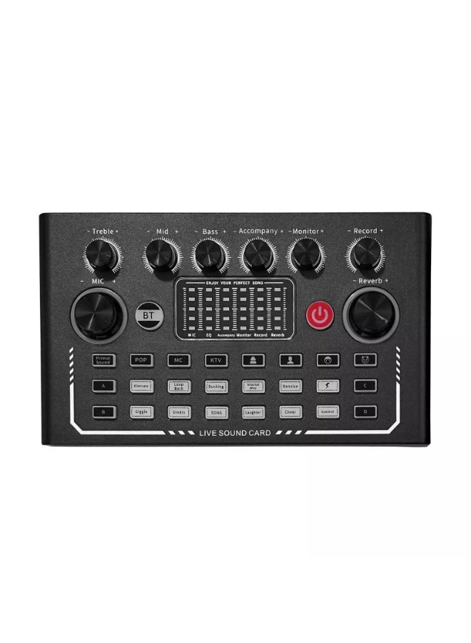 MUNTAQI Live Broadcast Sound Card – Wireless Bluetooth Gaming Audio Mixer with Voice Changer, Multi-Device Streaming Mixer for PC, Smartphone, Tablet, Live Streaming, Podcast & Recording - Image 1