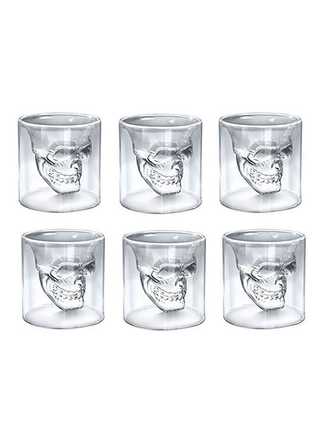 NIBEMINENT - 6-Piece Skull Shot Glass Set Clear 75ml - Image 1