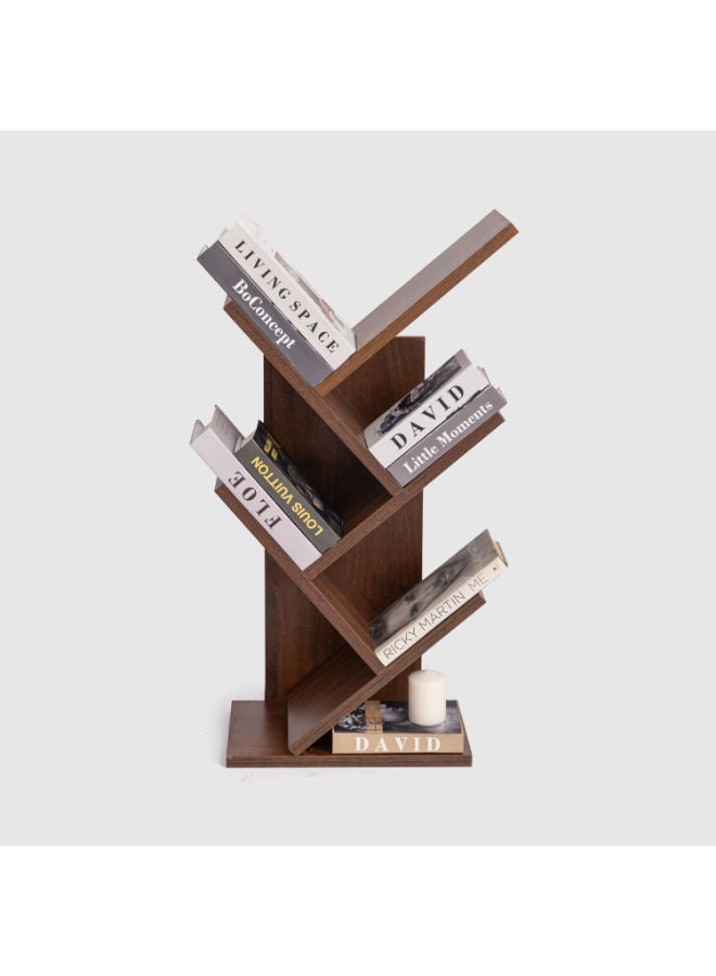 Hometown Homztown Groove Bookshelf in Brown – Chic Storage for Your Literary Treasures & Décor, H60 x W30 x D18.5 cm  - Image 1