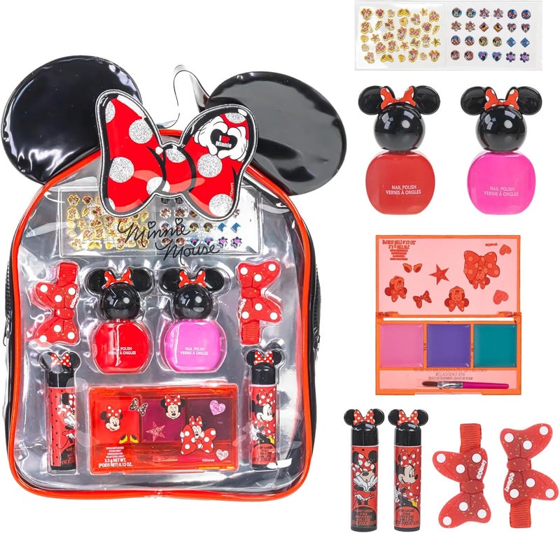 TOWNLEY GIRL Disney Minnie Mouse  Townley Girl Cosmetic Makeup Gift Bag Set Includes Lip Gloss Nail Polish  Hair Accessories for Kids Girls Ages 3 Perfect for Parties Sleepovers  Makeovers