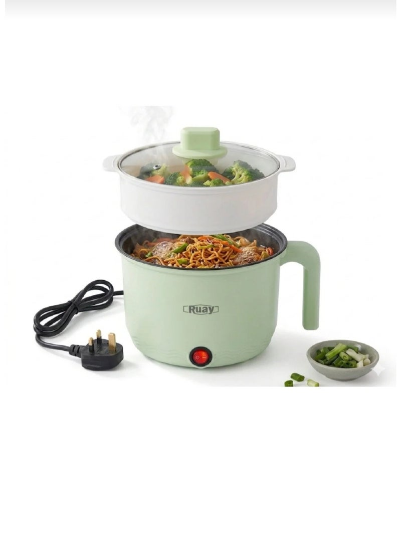 Ruay Electric cooker for cooking two layers at the same time, electric cooker with a capacity of 1.5 liters, 600 watts, with a non-stick layer - Image 2