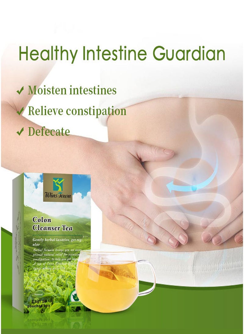 وينز تاون شاي التخسيس والتخلص من السموم، شاي عشبي ملين لدعم الوزن الصحي، خالي من الكافيين، مصنوع من جذور طبيعية لتنظيف القولون، شاي طبيعي لصحة الجهاز الهضمي. - Image 2