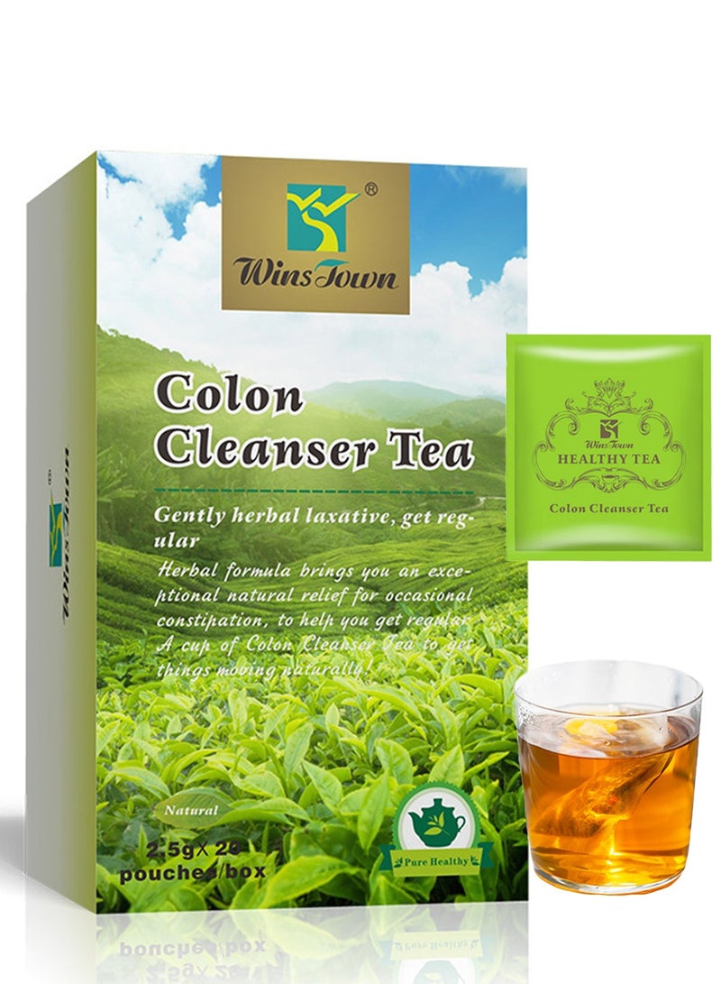 وينز تاون شاي التخسيس والتخلص من السموم، شاي عشبي ملين لدعم الوزن الصحي، خالي من الكافيين، مصنوع من جذور طبيعية لتنظيف القولون، شاي طبيعي لصحة الجهاز الهضمي. - Image 1