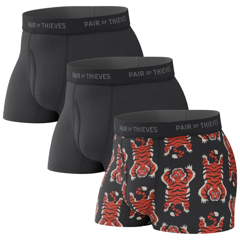 Pair of Thieves Superfit Menâ€™s Trunks 3 Pack â€“ Breathable Mesh Cooling, No-Chafe Comfort â€“ Black, Large - Image 1