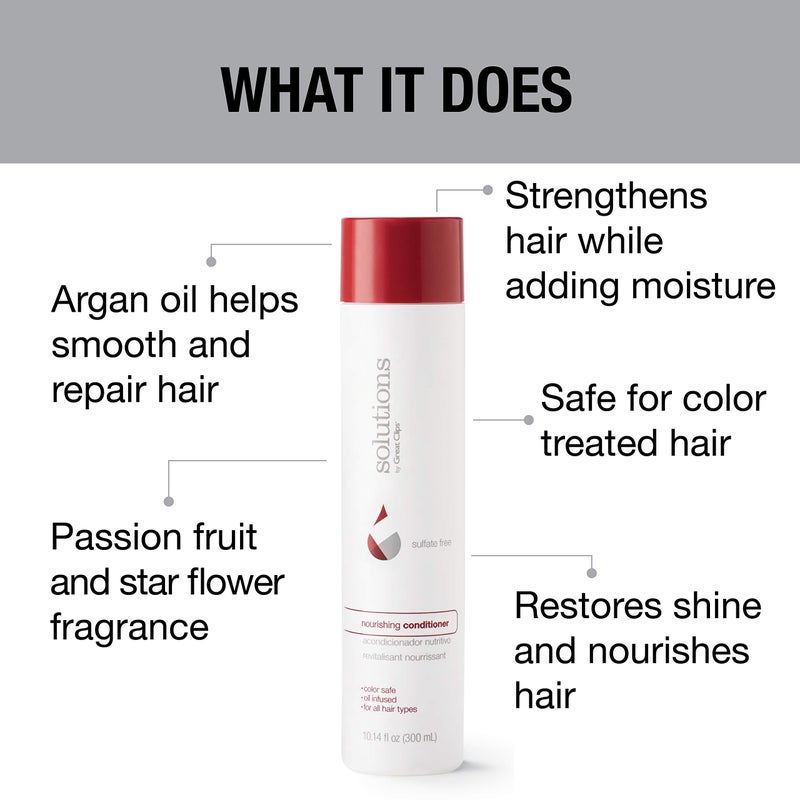 GREAT CLIPS Solutions Nourishing Conditioner 10 fl oz | Argan Oil | Sulfate and Paraben Free | Hydrates and Repairs Hair | Safe for Colored-Treated Hair - Image 4