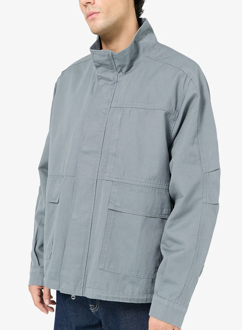 Calvin Klein Jeans  Long Sleeve Cotton Linen Military Jacket for Men | Best Price UAE