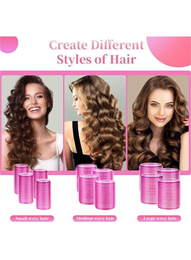 Beauenty Hair Roller Set, 18 pcs - 3 Sizes Rollers Hair Curlers With 10 Clips, Curlers for Long Hair Short Hair Hair Bangs Barber Hairdressing Hair Styling(Pink 28 pcs) - Image 3