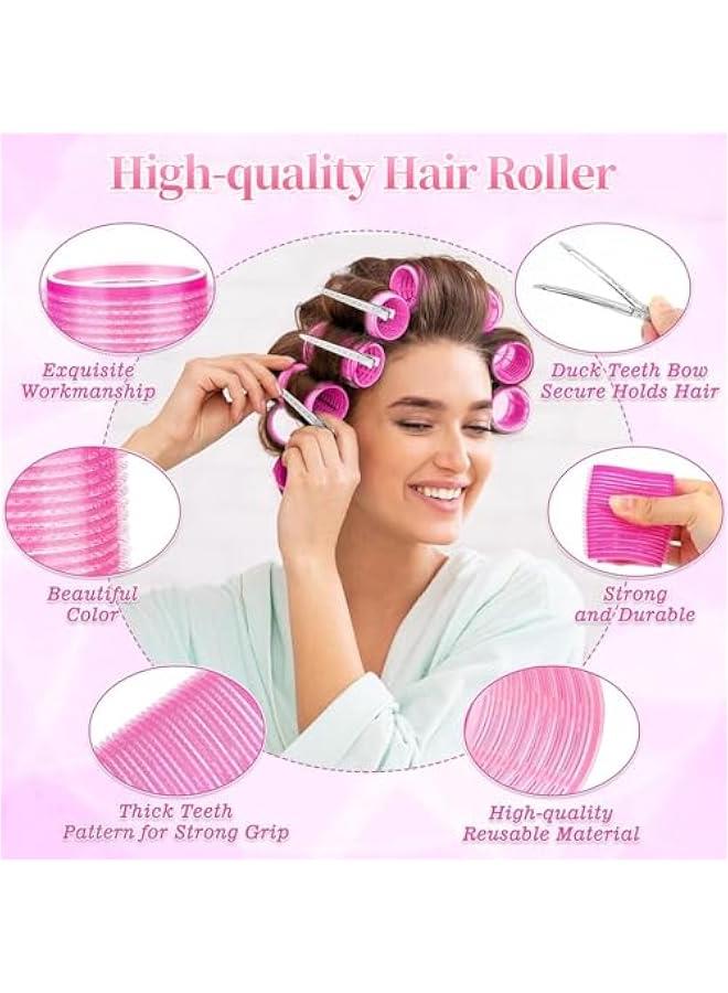 Beauenty Hair Roller Set, 18 pcs - 3 Sizes Rollers Hair Curlers With 10 Clips, Curlers for Long Hair Short Hair Hair Bangs Barber Hairdressing Hair Styling(Pink 28 pcs) - Image 5