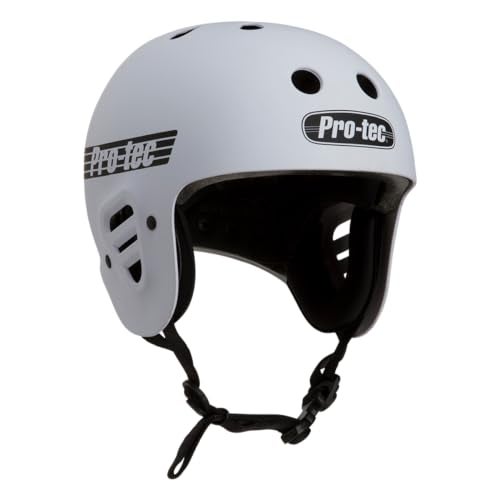 ProTec Full Cut Certified Skateboard Helmet Ideal for Skateboarding Bicycling BMX and Roller Skating Medium White Matte - Image 1
