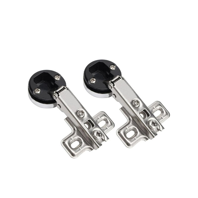 SOLARAE Glass Door Hinges 2 Pieces Cabinet Door Hinges Solf Close Hinge Invisible Furniture Hinges Straight Arm Hinges Match with 26mm Cup s(2 Pieces Glass Door Hinge) - Image 1