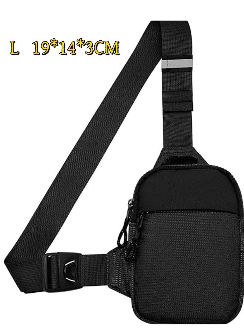 Small Sling Bag for Men Waterproof Crossbody Fanny Packs Purses Chest Bags with Adjustable Shoulder Belt for Travel Sport Camping(Black) - Image 1