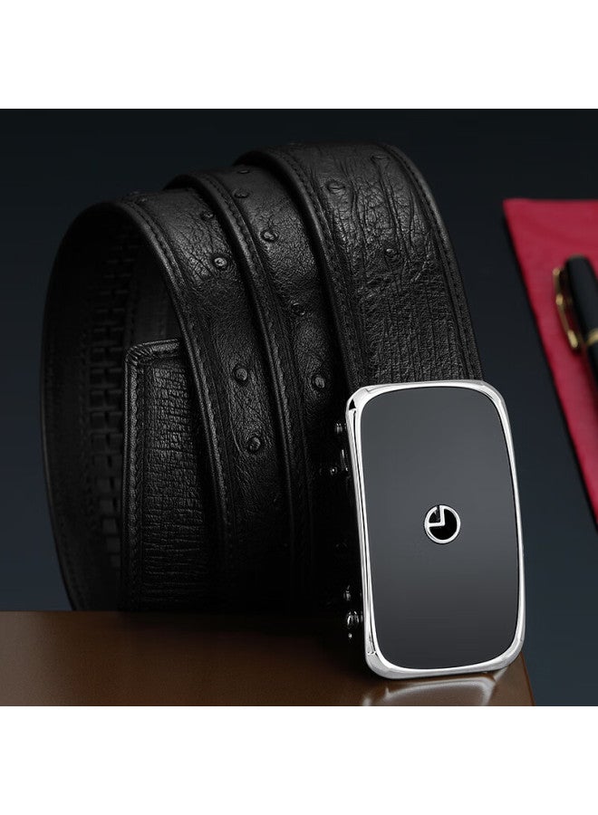 Goldlion Belt With Automatic Buckle, Inner Buckle Waist Belt, Ostrich Leather, High-end Wooden Gift Box, Trouser Belt, New Year Gift - Image 3