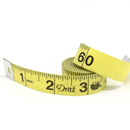 Dritz 5/8" x 60" Tape Measure, Inches and Centimeters, Yellow - Image 2