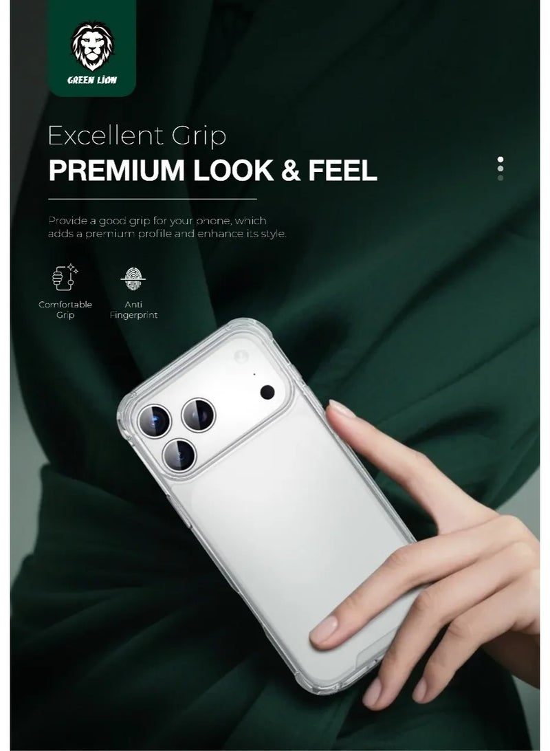 GREEN LION iPhone 17 Pro Anti-Shock Case/ Hybrid Protection/ Drop & Scratch Proof/ HD Clarity/ Air Cushion Technology/ Precise Cutouts - Clear - Image 2