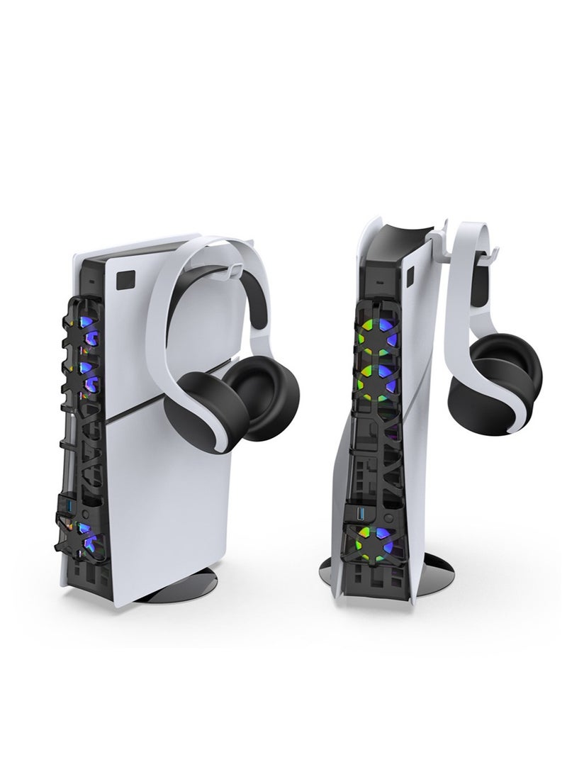 DOBE Cooling Fan for PS5 Slim,PS5 Slim PS5 Stand, Vertical Console Stand with Cooling Fan & Headphone Hanger,design for Playstation 5 - Image 3