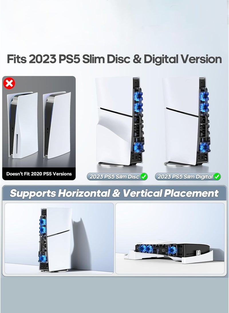 DOBE Cooling Fan for PS5 Slim,PS5 Slim PS5 Stand, Vertical Console Stand with Cooling Fan & Headphone Hanger,design for Playstation 5 - Image 4