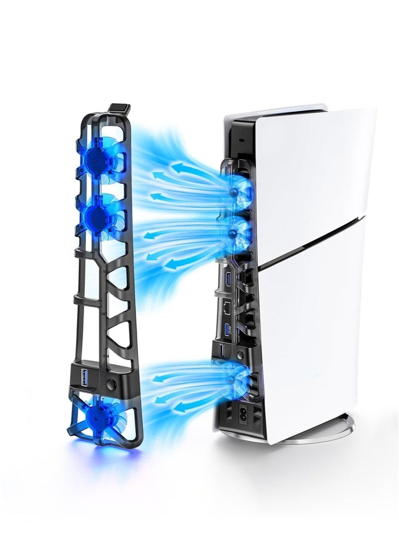 DOBE Cooling Fan for PS5 Slim,PS5 Slim PS5 Stand, Vertical Console Stand with Cooling Fan & Headphone Hanger,design for Playstation 5 - Image 2