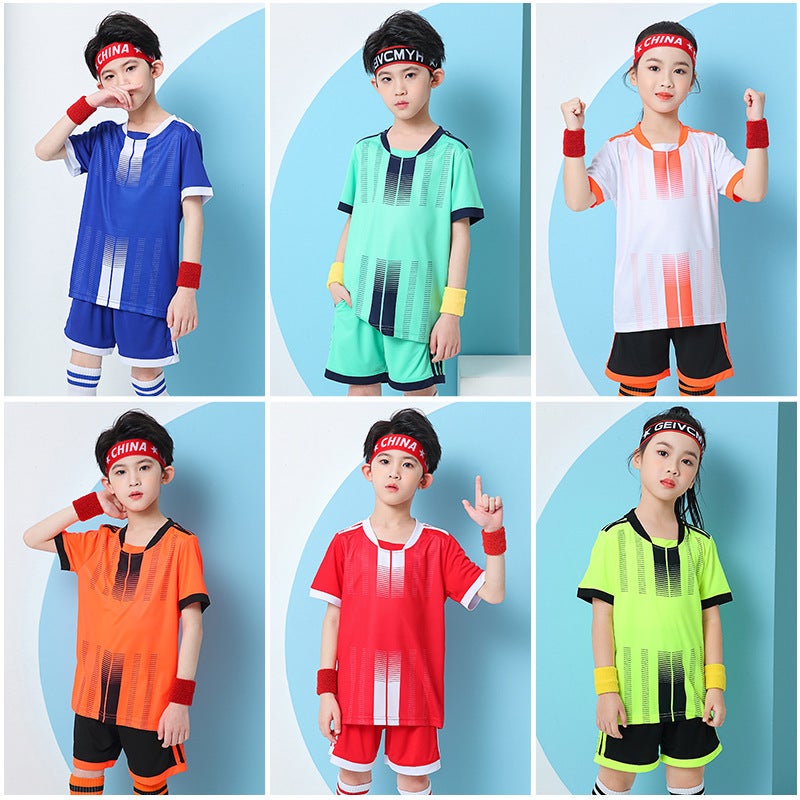 Children'S Football Uniform Suit Men'S Outdoor Training Sports Jersey Indoor Women'S Quick-Drying Short-Sleeved White - Image 3