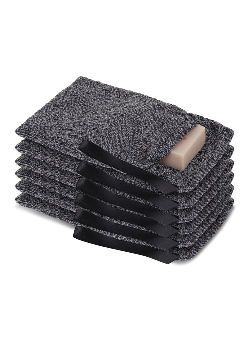 SYOSI 6PCS Sisal Soap Saver Bag for Exfoliation, Natural Cotton-Linen Soap Pouch Exfoliating Soap Bag Plastic-Free Soap Saver Bag Plastic-Free Sisal Soap Saver Shower Soap Bag for Women Men Bathroom Shower - Image 1