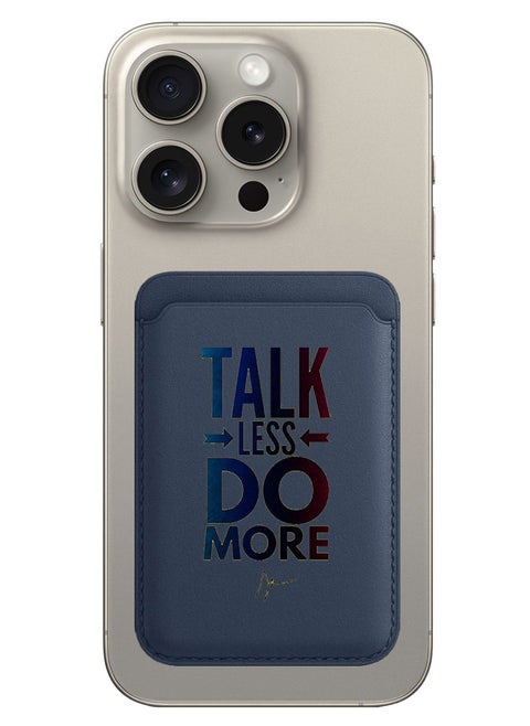 Magnetic Wallet, Compatible with MagSafe Wallet, for iPhone Wallet, for iPhone 16/15/14/13/12 Series, Not for iPhone 13/12 mini, 3 Card Holder, Vegan Leather, Navy - talk less do more