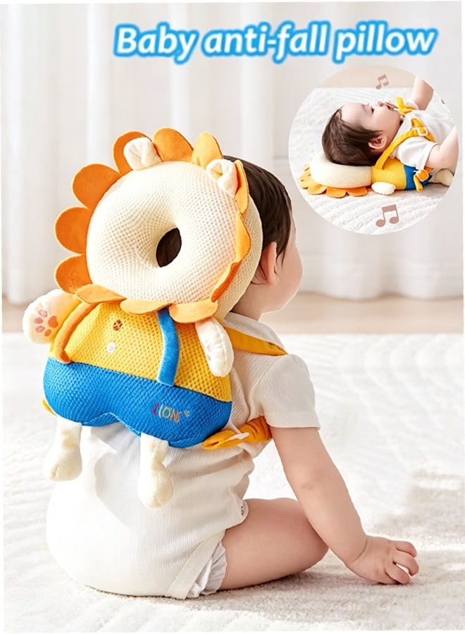 Baby head protection backpack Children's anti-fall pillow Baby walker safety head protector Makes a warning sound upon impact Adjustable shoulder straps Suitable for babies learning to walk - Image 1