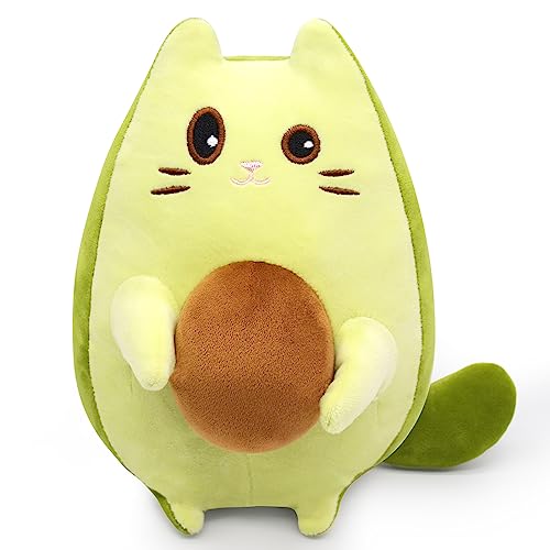Leokawin Cat Stuffed Animal Avocado PillowCute Avocado Cat Plush ToysFunny and Soft Green Kitten Plushie Stuffed Toy Gifts for Kids Boys Girls - Image 1