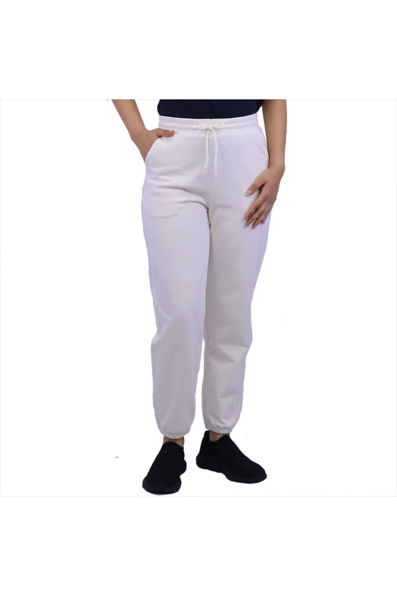 GIORDANO White French Terry Knit Joggers for Women