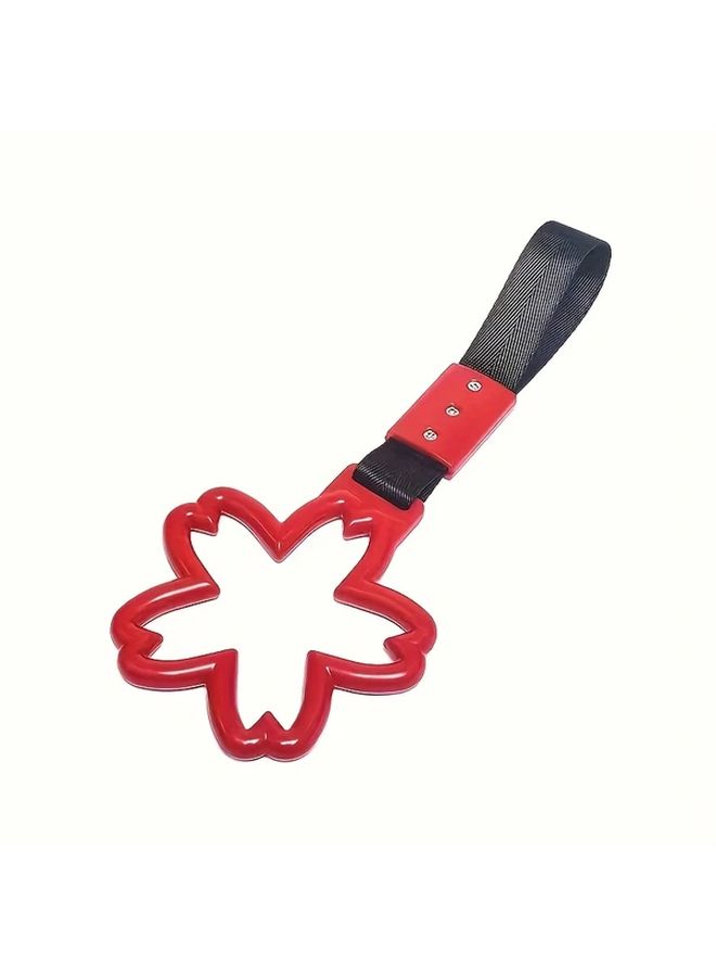 Orange Car Accessories Drift Gear Safety Warning Rings Nylon PVC Bumper Towing Straps - Image 1