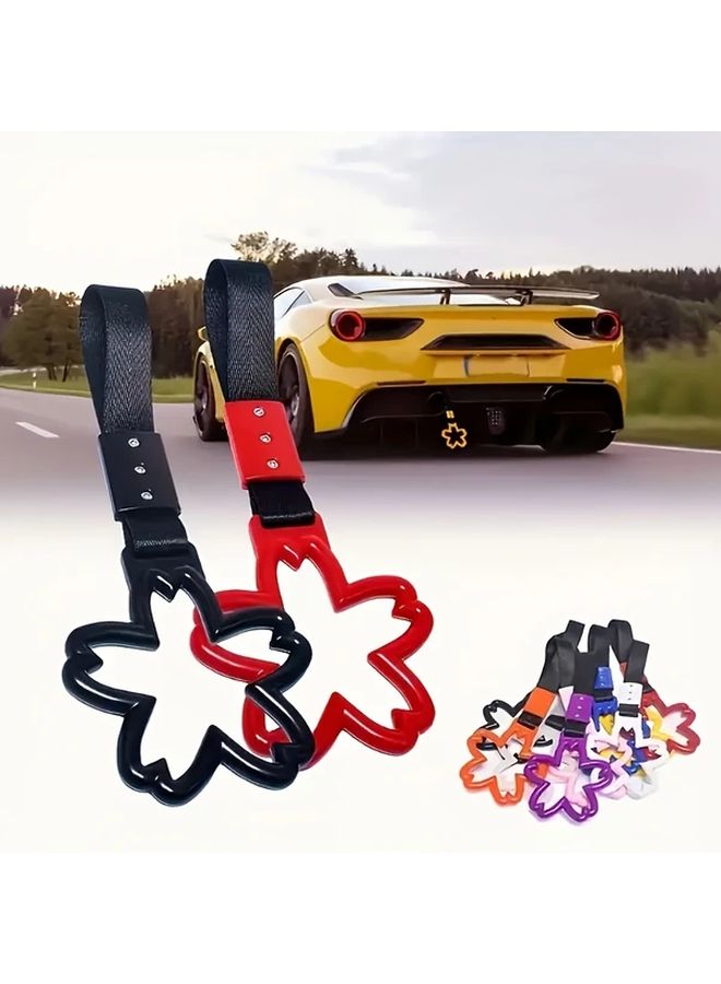 Orange Car Accessories Drift Gear Safety Warning Rings Nylon PVC Bumper Towing Straps - Image 5